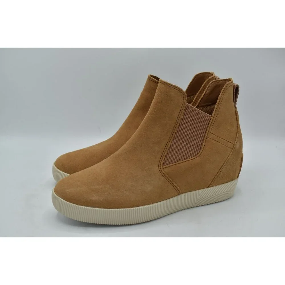 Sorel Women Size 7.5 Out N About Tawny Buff Slip On Wedge II Booties Boots Shoes - Picture 2 of 15